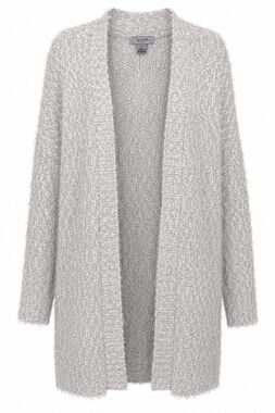 Symple NYC Cardigan Sweater Women's Small White Fuzzy Open Front Knit Soft NWOT